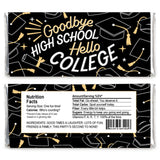Big Dot of Happiness Goodbye High School, Hello College - Candy Bar Wrapper Graduation Party Favors - Set of 24