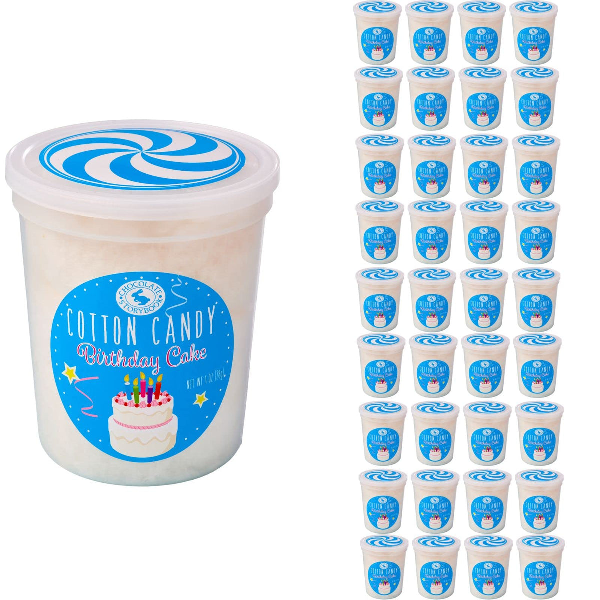 Birthday Cake Gourmet Flavored Cotton Candy (36 Pack) - Unique Idea for Holidays, Birthdays, Gag Gifts, Party Favors…