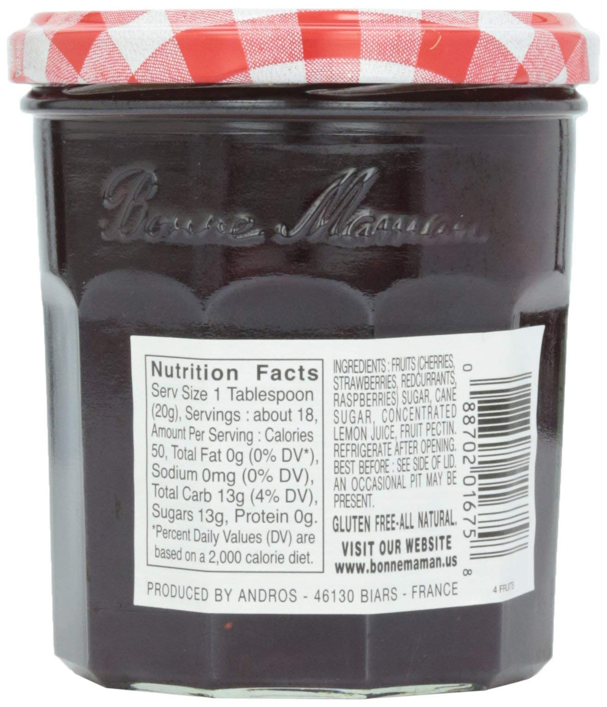 Bonne Maman, Preserve Four Fruit, 13 Ounce