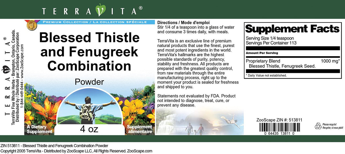 Blessed Thistle and Fenugreek Combination Powder (4 oz, ZIN: 513811) - 3 Pack