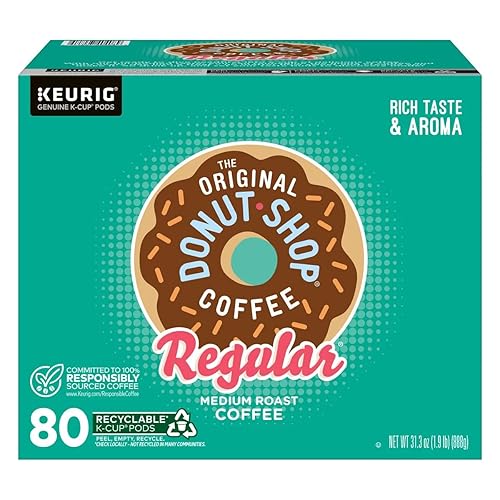 Donut Shop Medium Roast Coffee, K cups, with Health & Outdoors Packaging (80, Original)