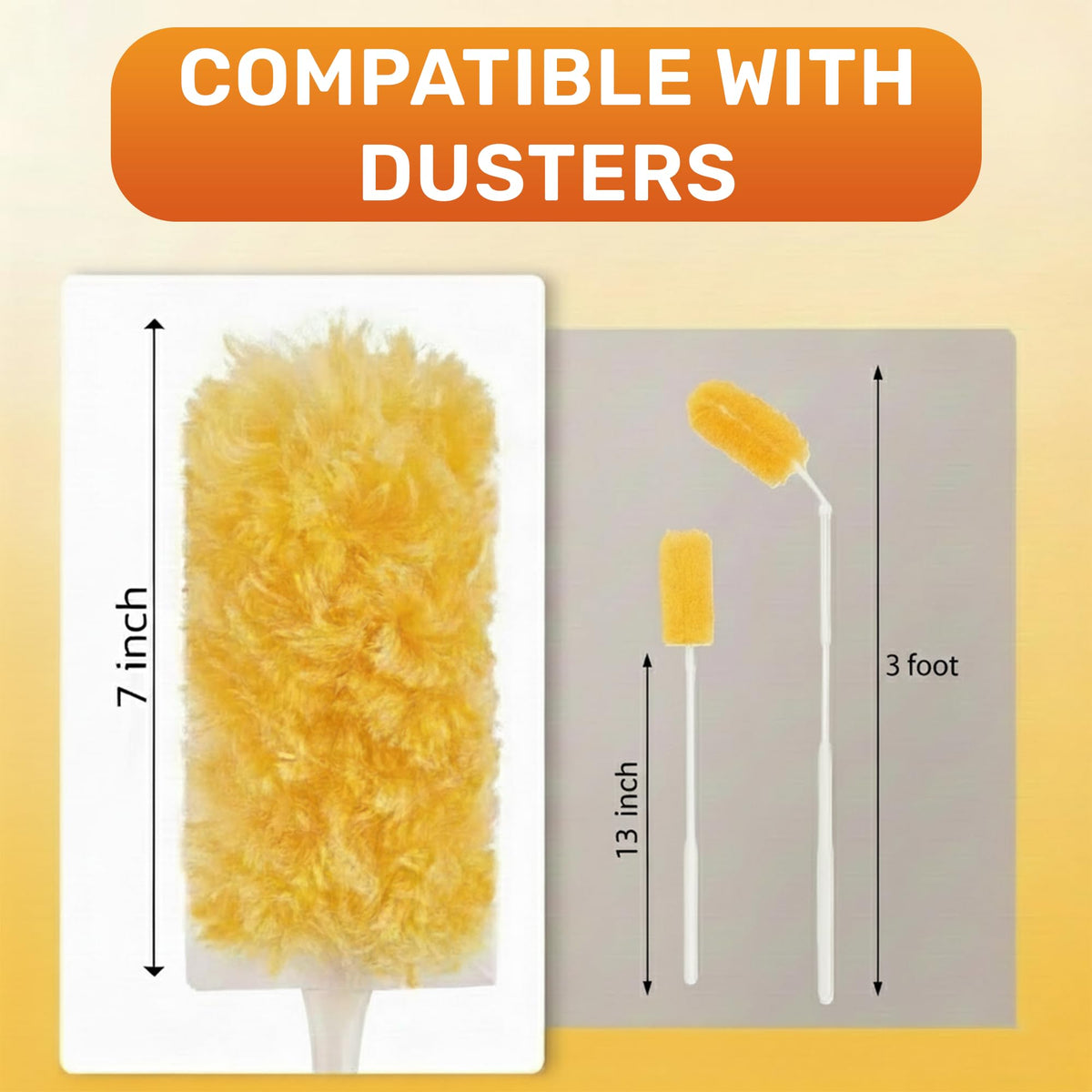 Inaloon Heavy Duty Duster Refills 30 Pack, 360° Multi Surface Feather Dusters Kit with Extendable 3FT Handle, Disposable Microfiber Dusters