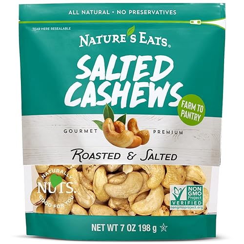 Nature's Eats Cashews Roasted Salted, 7 Oz