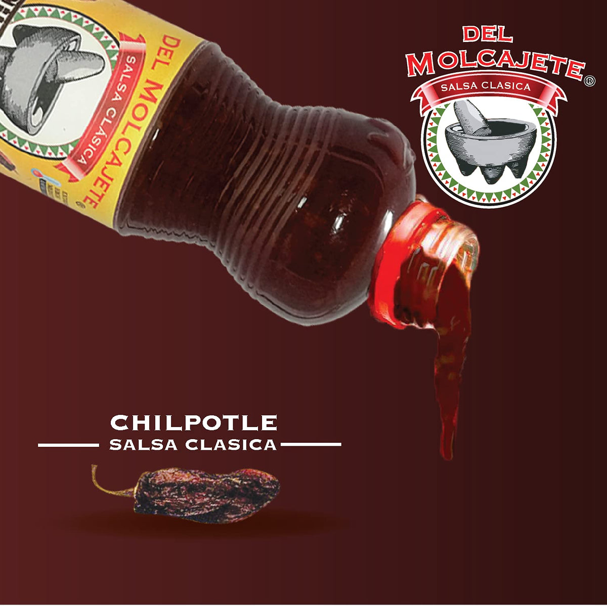 Del Molcajete Chilpotle Flavor Salsa Clasica 12-pack