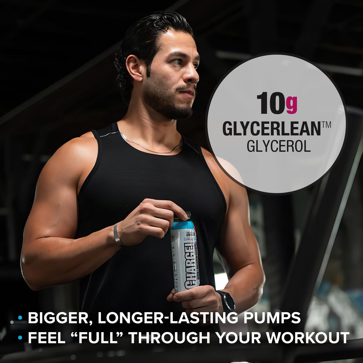 LABRADA Charge Pre Workout Watermelon Candy RTD Drink - Pump, Energy, Endurance Formula with 10g Glycerol, 6g L-Citrulline Malate, 4g Beta Alanine
