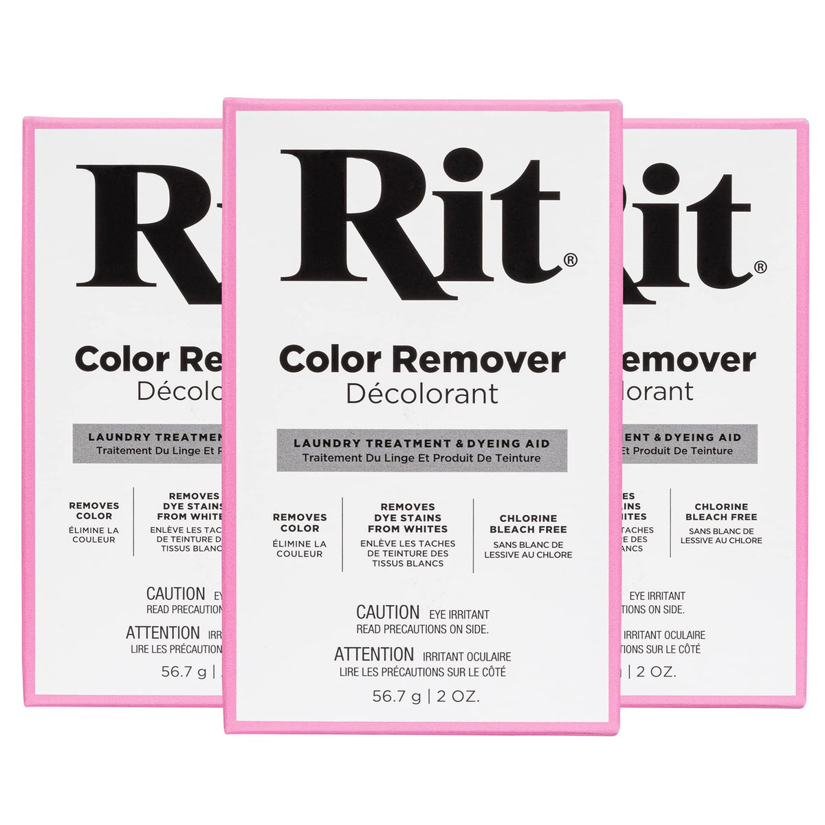 Rit Dye Laundry Treatment Color Remover Powder, 2 oz, 3-Pack