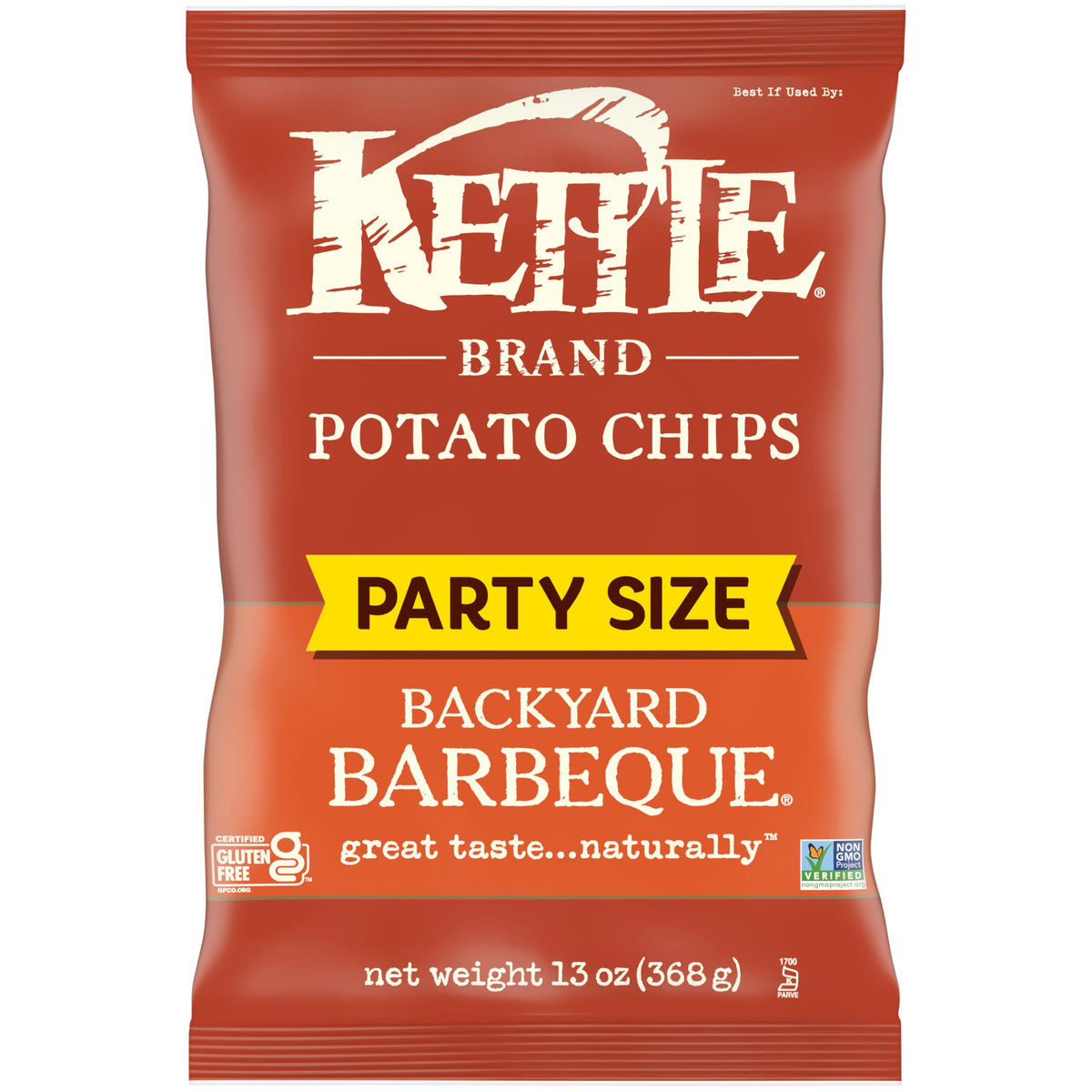 Kettle Brand Potato Chips, Backyard Barbeque Kettle Chips, Party Size, 13 Oz