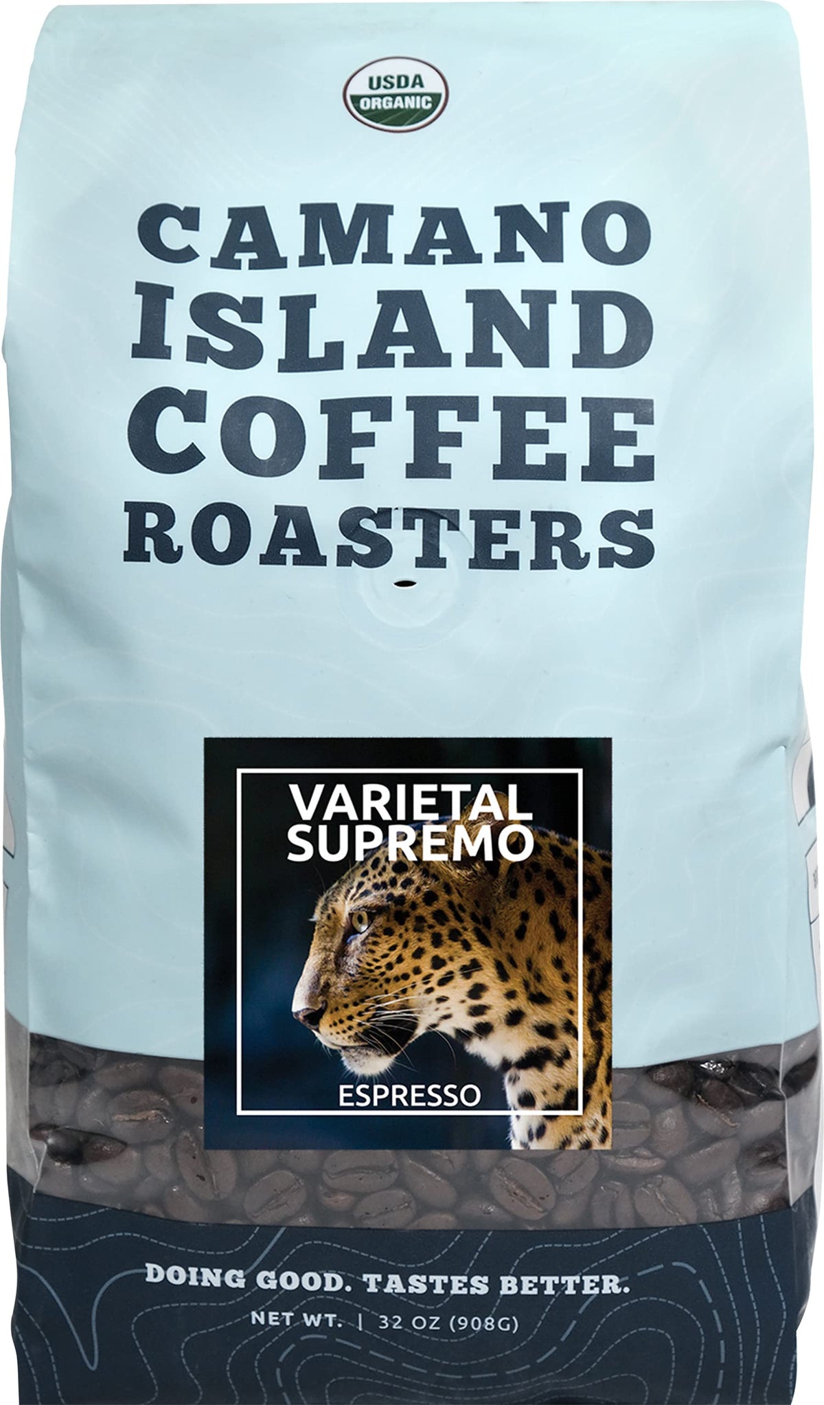 Camano Island Coffee Roasters Varietal Supremo Espresso Blend, Whole Bean 2lb, Fresh Dark Roast, USDA Organic, Fairly Traded, Shade Grown Arabica