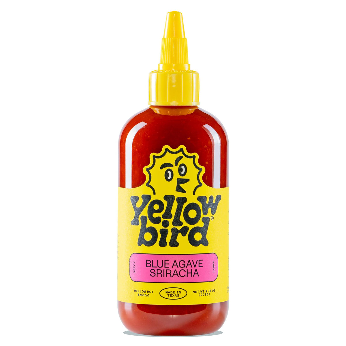 Yellowbird Sauce Blue Agave Sriracha Hot Sauce | Plant-Based, Gluten Free, Non-GMO | Homegrown in Austin | 9.8 oz
