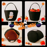 Halloween Basket Ghost Trick or Treat Bucket for Kids, Halloween Candy Bucket 7.9X13.9 Spooky Candy Tote Bag for Girl Boy Trick or Treat, Party Favor