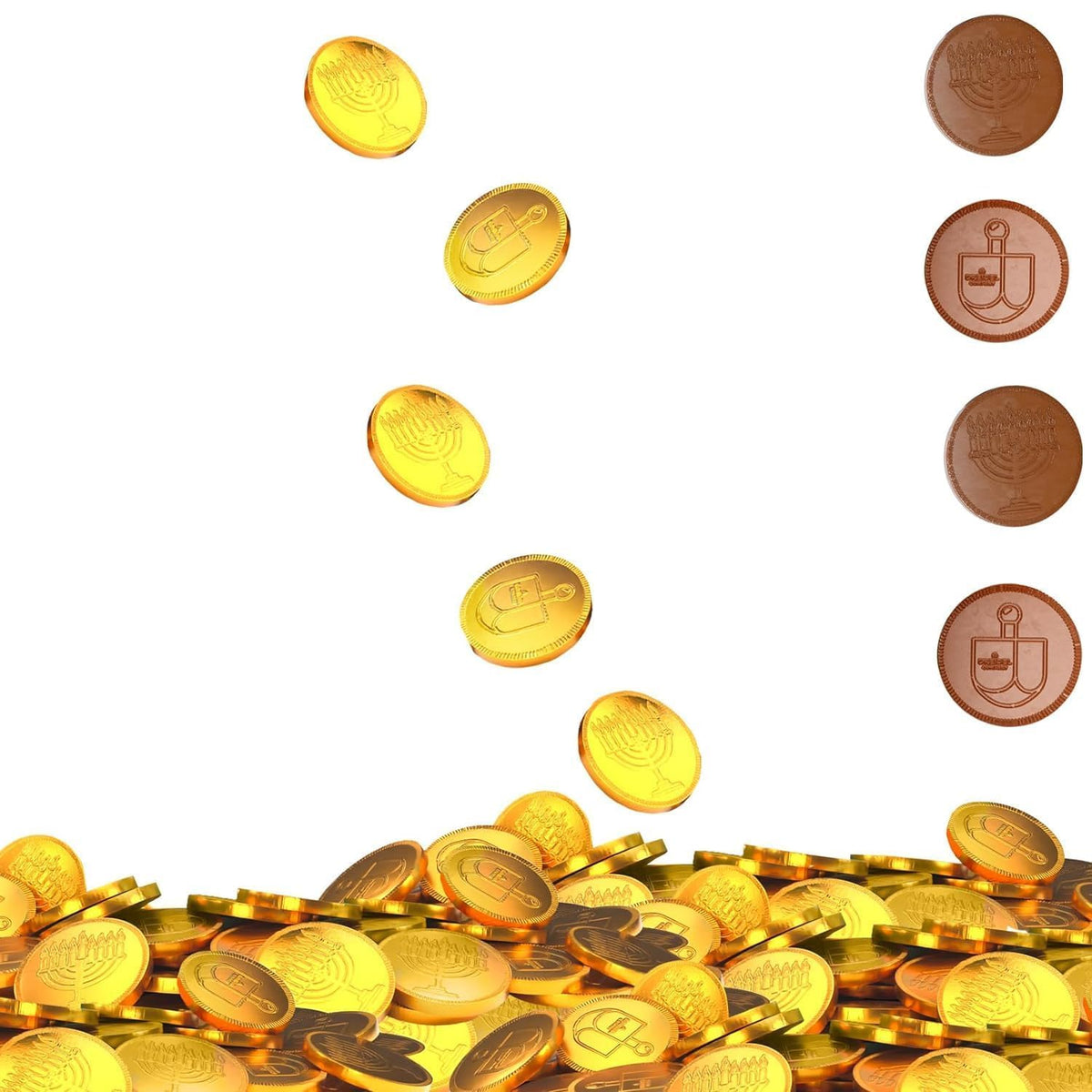 Hanukkah Chocolate Gelt, Nut-Free, Belgian Milk Chocolate Coins, Kosher Chanukah Gelt (20 Pounds (Bulk))