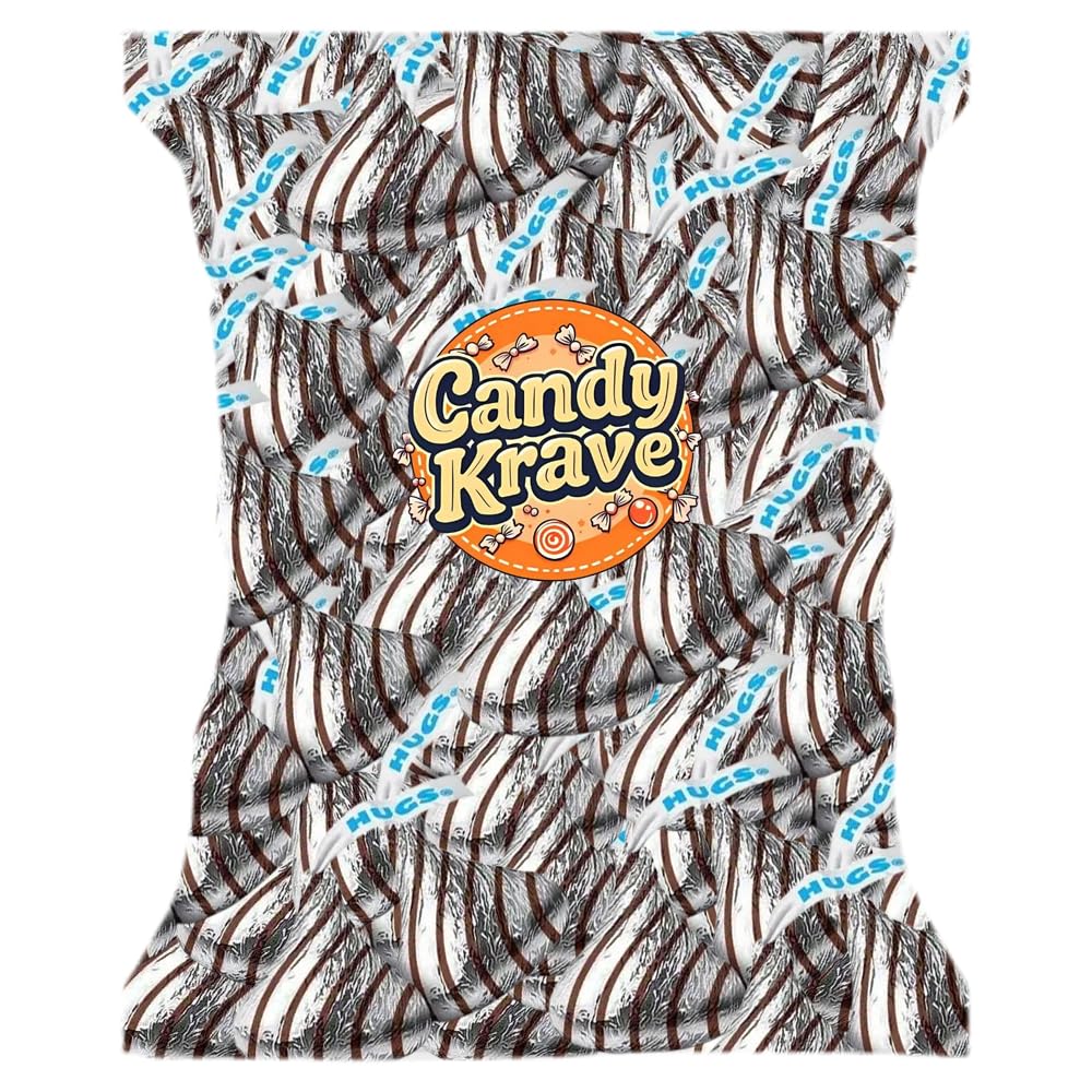 Candykrave Hershey'ss Silver Hugs Kisses Chocolate candy - 1LB (100 pcs) Bulk Halloween Kisses chocolate Candies - Delicious Silver Foil Bulk
