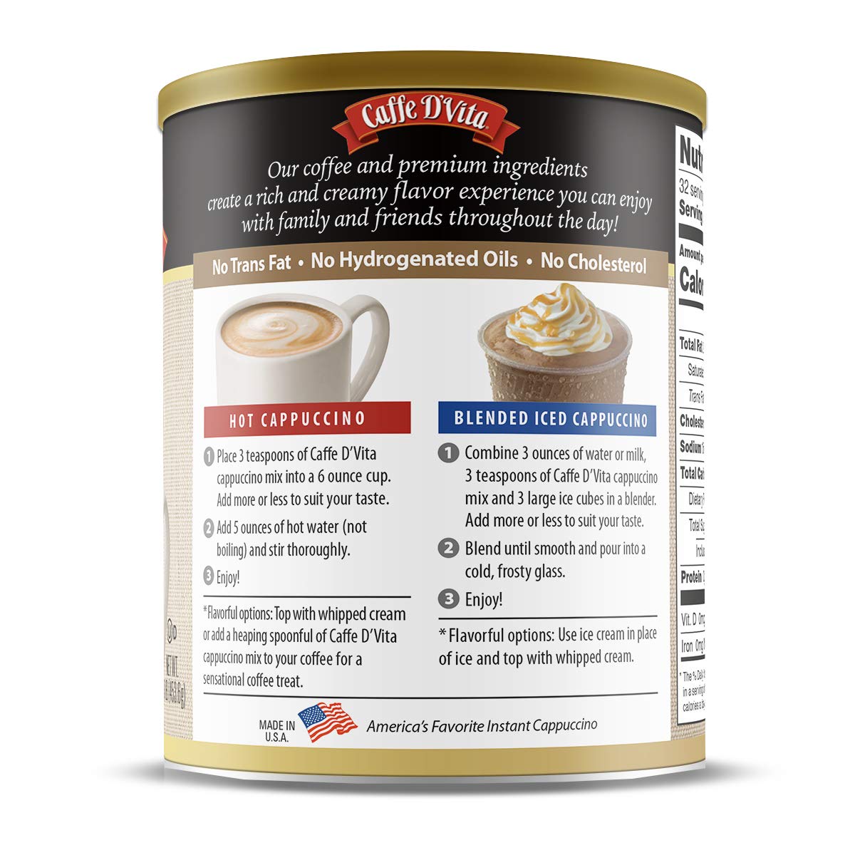 Caffe D'Vita White Chocolate Raspberry Cappuccino (16 oz)
