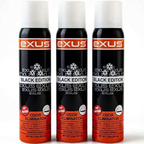 Exus Odor Eliminator & Air Freshener Spray 3.0 Oz. (Black Edition 3 Pack)