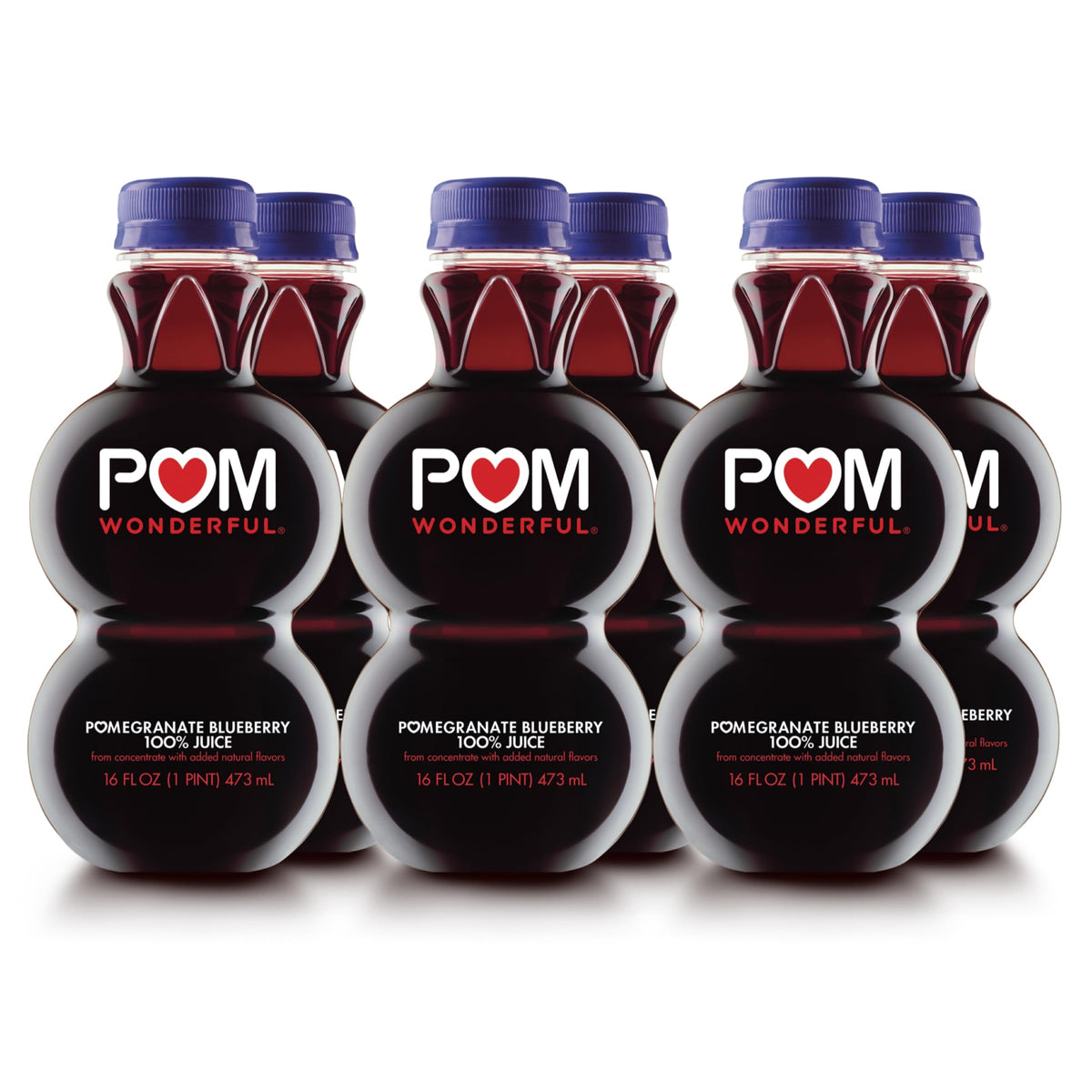 POM Wonderful Antioxidant Superpower Pomegranate Blueberry 100% Juice 16 fl oz (Pack of 6)