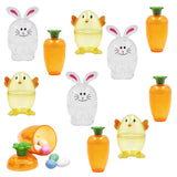 Fillable Easter Carrots, Bunny, and Chick 144-Pack Containers, Perfect Characters for Easter Egg Hunt, Basket Stuffers Filler, Surprise Carrot