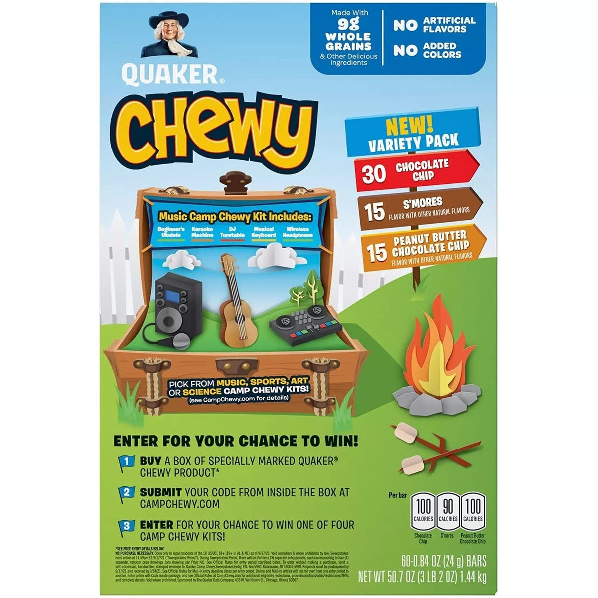Quaker Camp Chewy Granola Bars Variety Pack (60 Count)