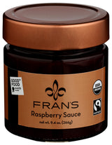 FRANS CHOCOLATES Organic Raspberry Sauce, 9.4 OZ