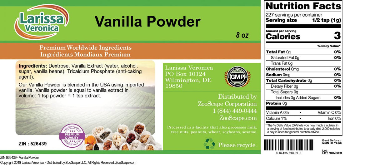 Vanilla Powder (8 oz, ZIN: 526439) - 2 Pack