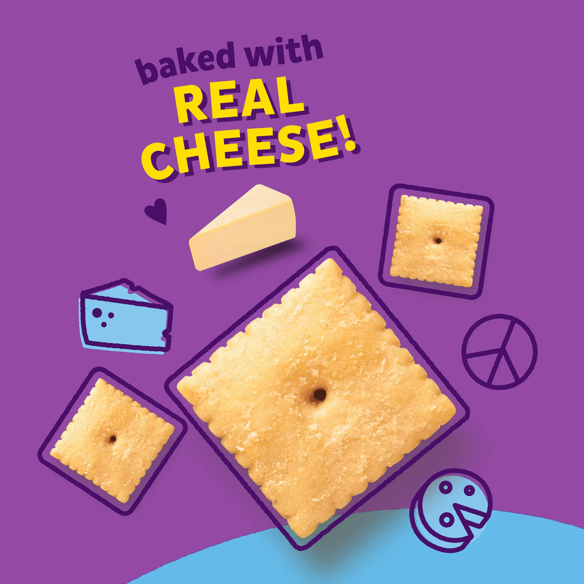 Annie's Organic White Cheddar Squares Baked Snack Crackers, Made with Real Cheese, 7.5 oz