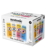 Neutonic Nootropic Productivity Energy Drink | Variety Pack 12 Cans | 120mg Natural Caffeine, Zero Sugar | Support Memory, Mental Clarity, Cognitive