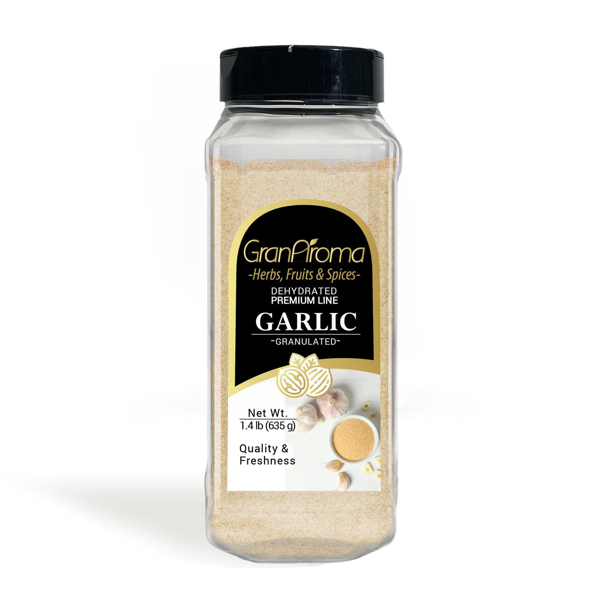 GranAroma Granulated Garlic, 1.4 lb, Versatile Seasoning, Dehydrated