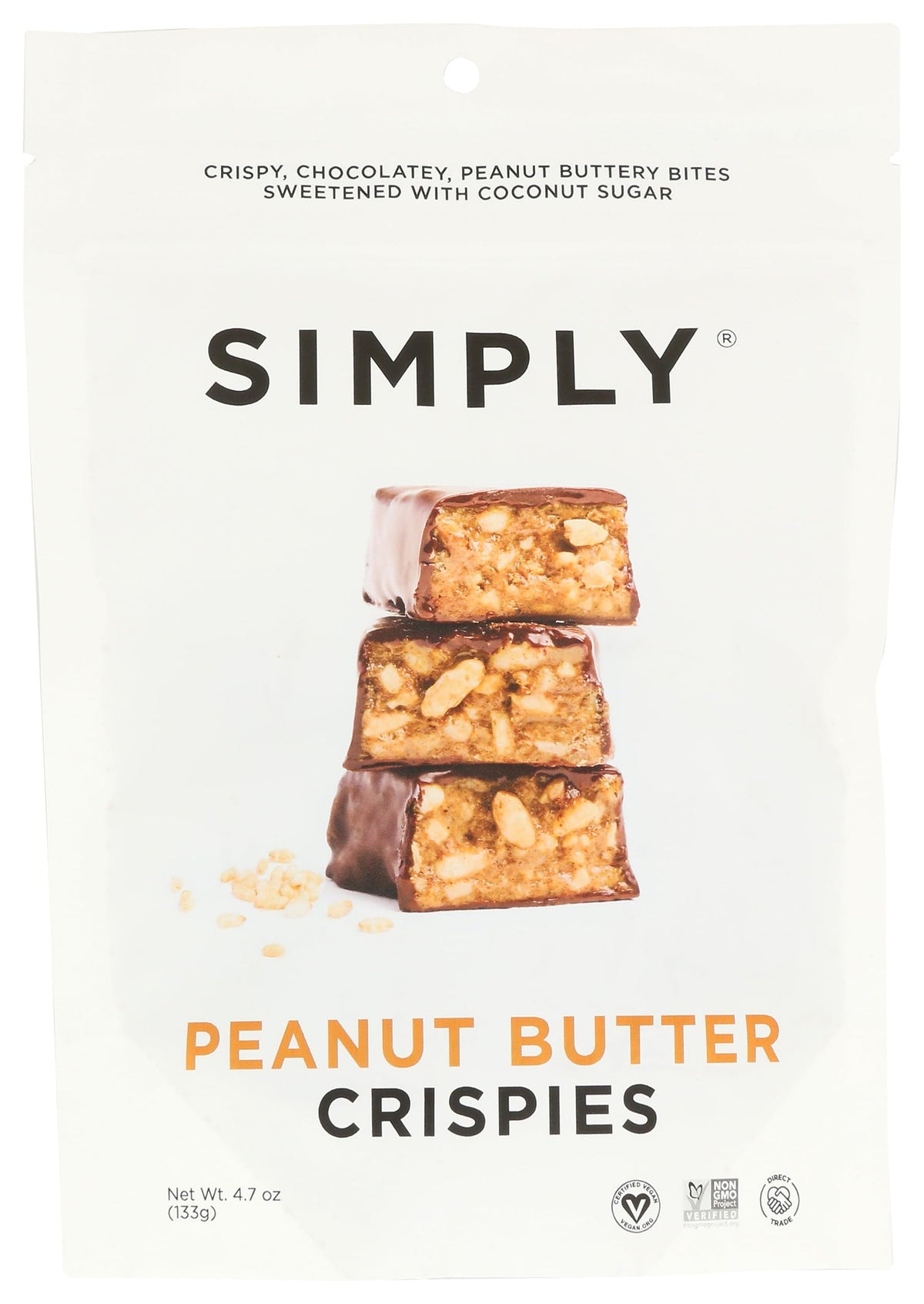 Simply Gum, Peanut Butter Crispies Dark Chocolate Bars, 4 Ounce