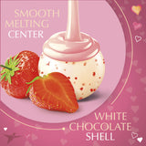 Lindt LINDOR Strawberries and Cream White Chocolate Candy Truffles Friend Heart, Valentine's Day White Chocolate with Strawberries and Cream White