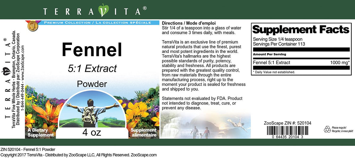 Fennel 5:1 Powder (4 oz, ZIN: 520104) - 3 Pack