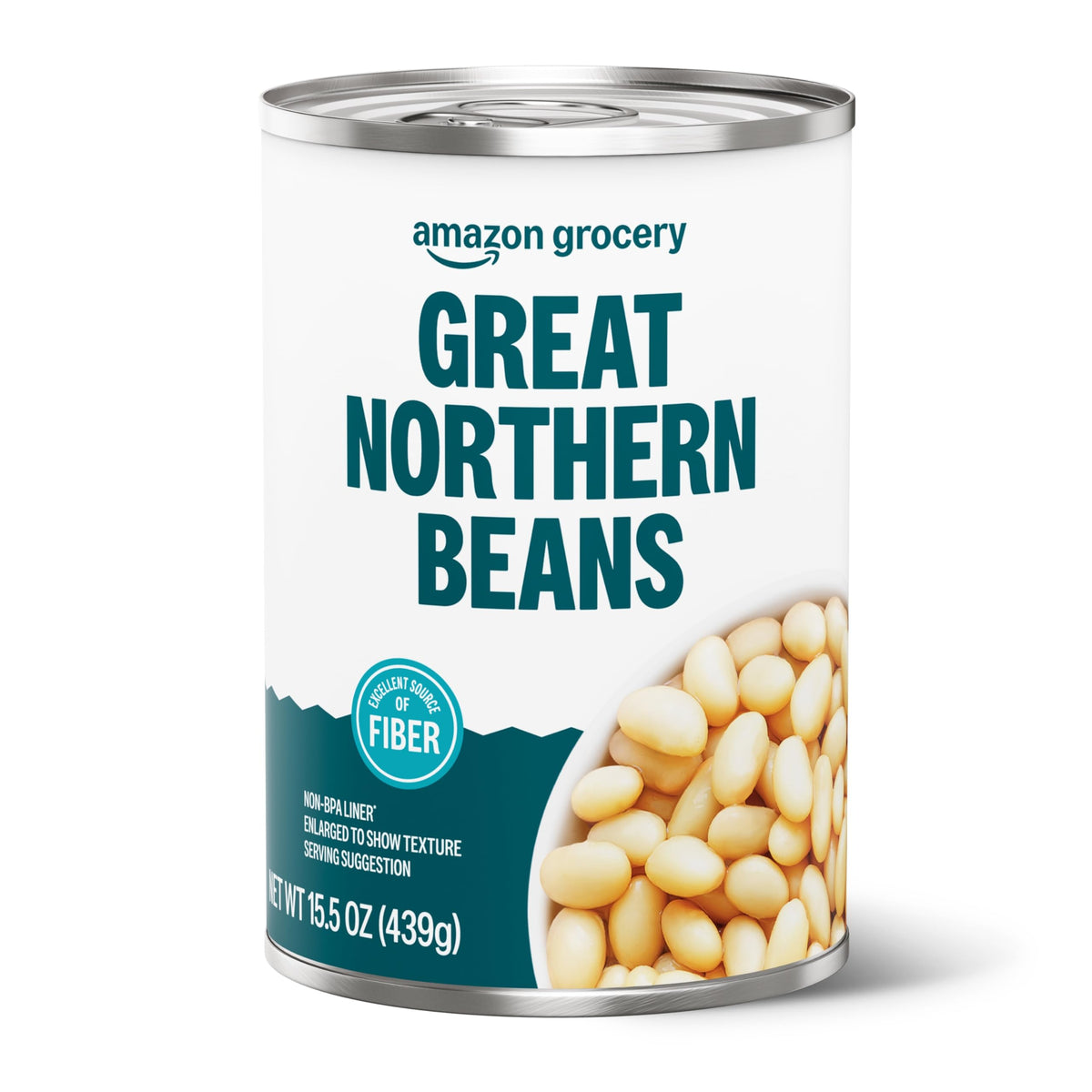 Amazon Grocery, Canned Great Northern Beans, 15.5 Oz