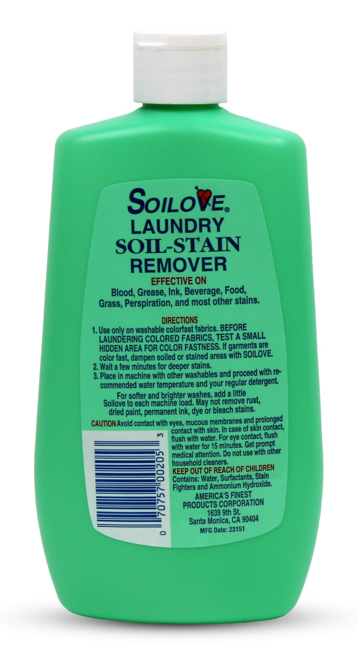 Soilove Laundry Stain Remover Liquid - 6 Bottles (16oz) - Powerful Prewash for Blood, Grease, Ink, Grass, Food, & More - Advanced formula clothes