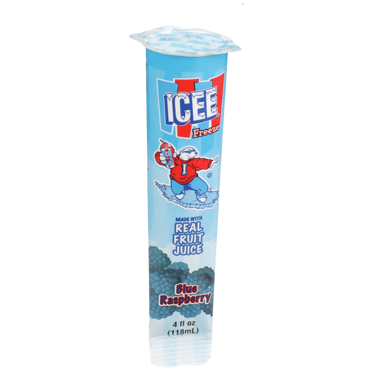 Icee Blue Raspberry Squeeze Up Tubes, 4 Ounce -- 24 per case.