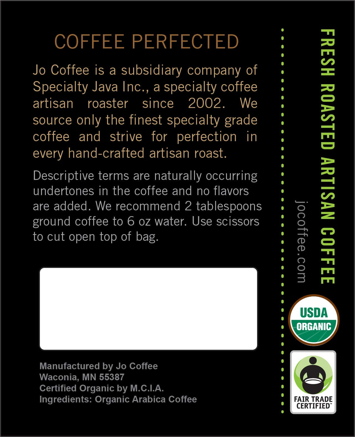 NO FUN JO DECAF: 2 lb, Organic Decaf Coffee, Whole Bean, Swiss Water Process, Fair Trade Certified, Medium Dark Roast, 100% Arabica Coffee, Great