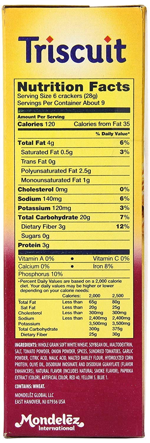 Triscuit Fire Roasted Tomato & Olive Oil Crackers, 9 oz (Pack of 12)