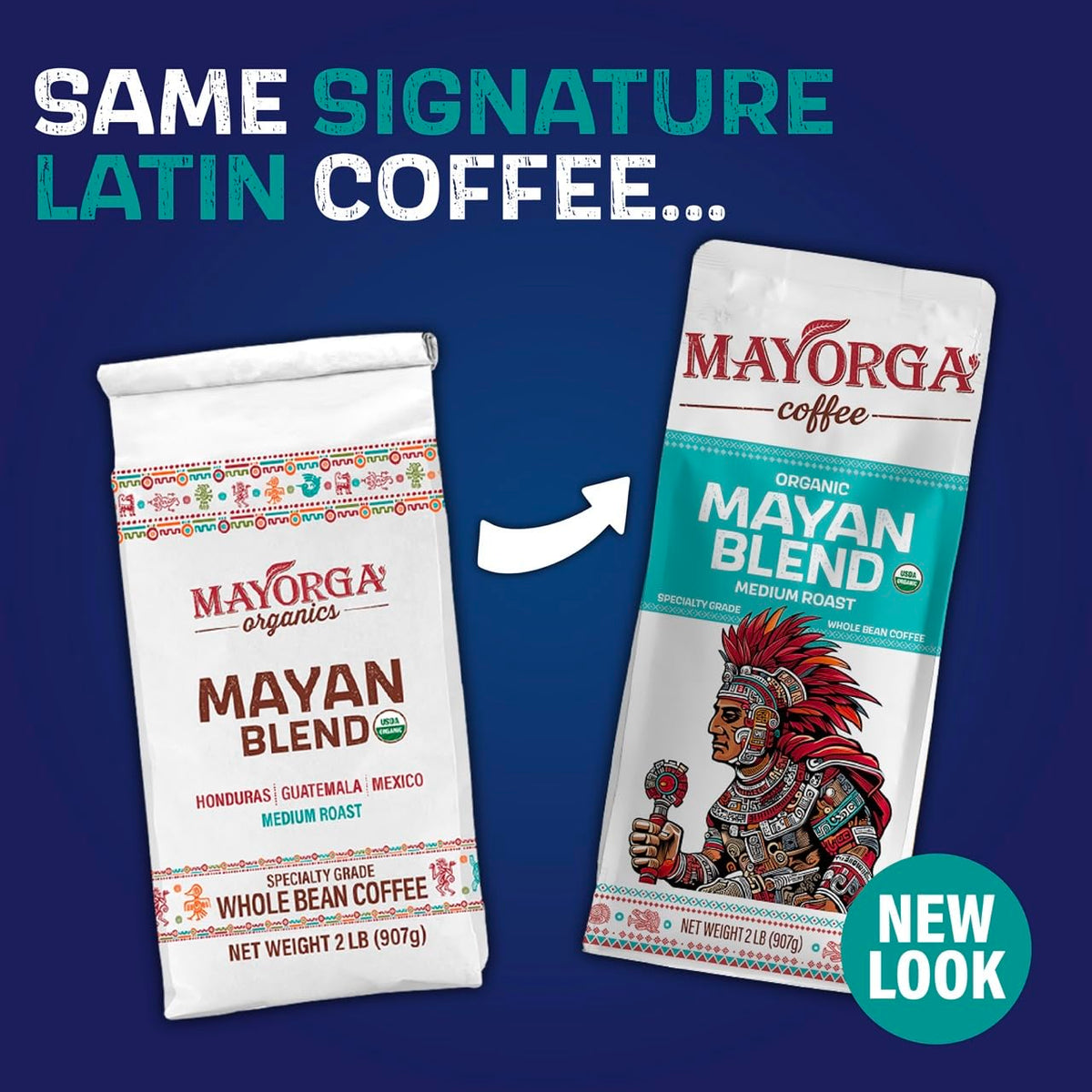 Mayorga Organic Coffee 2lb Mayan Blend - Medium Roast Whole Bean Coffee Specialty Grade, 100% Arabica, Slow Roasted, Chocolate and Floral Flavor