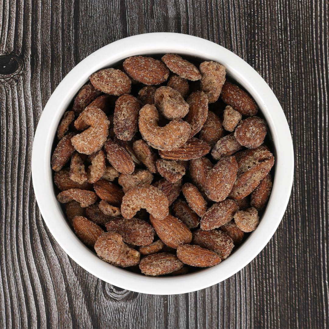 BobbySue's Nuts Original Style, All Natural, Healthy Snack, Gluten Free, Low Sugar, and High Protein Nuts Mix of Almonds, Cashews, Pecans, 8 Oz, 1 Jar