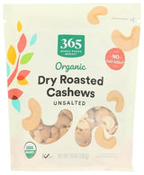 365 by Whole Foods Market, Organic Dry Roasted & Unsalted Cashews, 10 Ounce