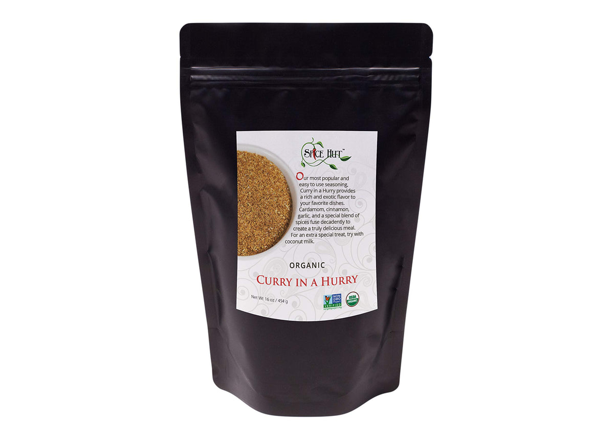 Organic Curry in a Hurry Seasoning Powder by Spice Hut, No Salt, Burst of Indian Flavor for any Dish, Easy Masala Spice for Home Cooking, Chefs, Busy
