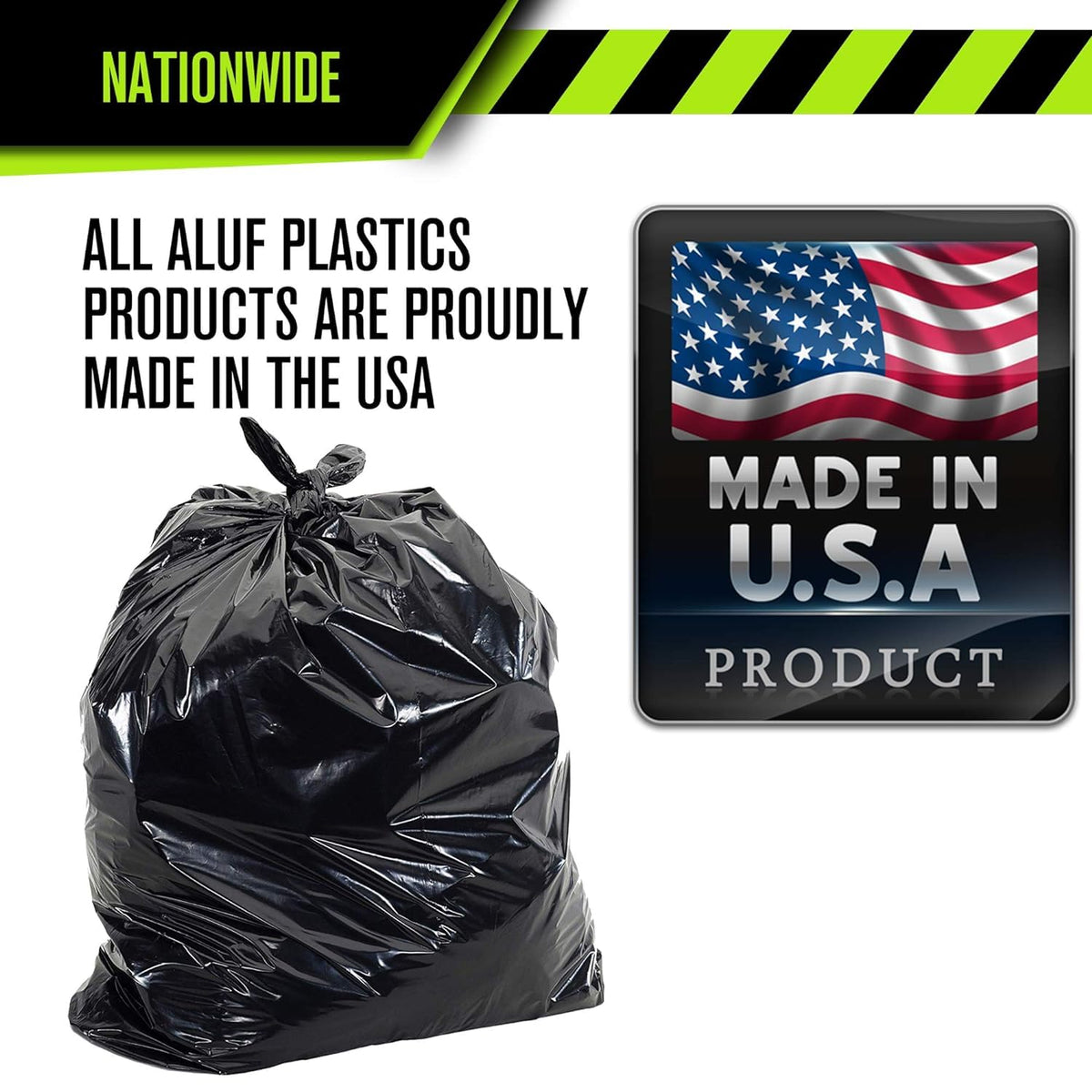 Aluf Plastics 20-30 Gallon 1.2 MIL Black Heavy Duty Garbage Bags - 30" x 36" - Pack of 250 - for Contractor, Outdoor, Construction, & Storage