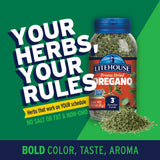 Litehouse Freeze Dried Oregano - Substitute for Fresh Oregano, Jar Equal to 3 Oregano Fresh Bunches, Organic, Oregano Seasoning, Non-GMO, Gluten-Free