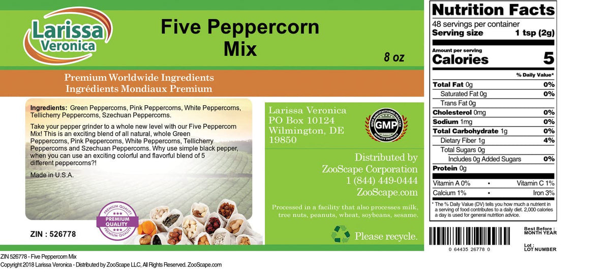 Five Peppercorn Mix (8 oz, ZIN: 526778) - 3 Pack