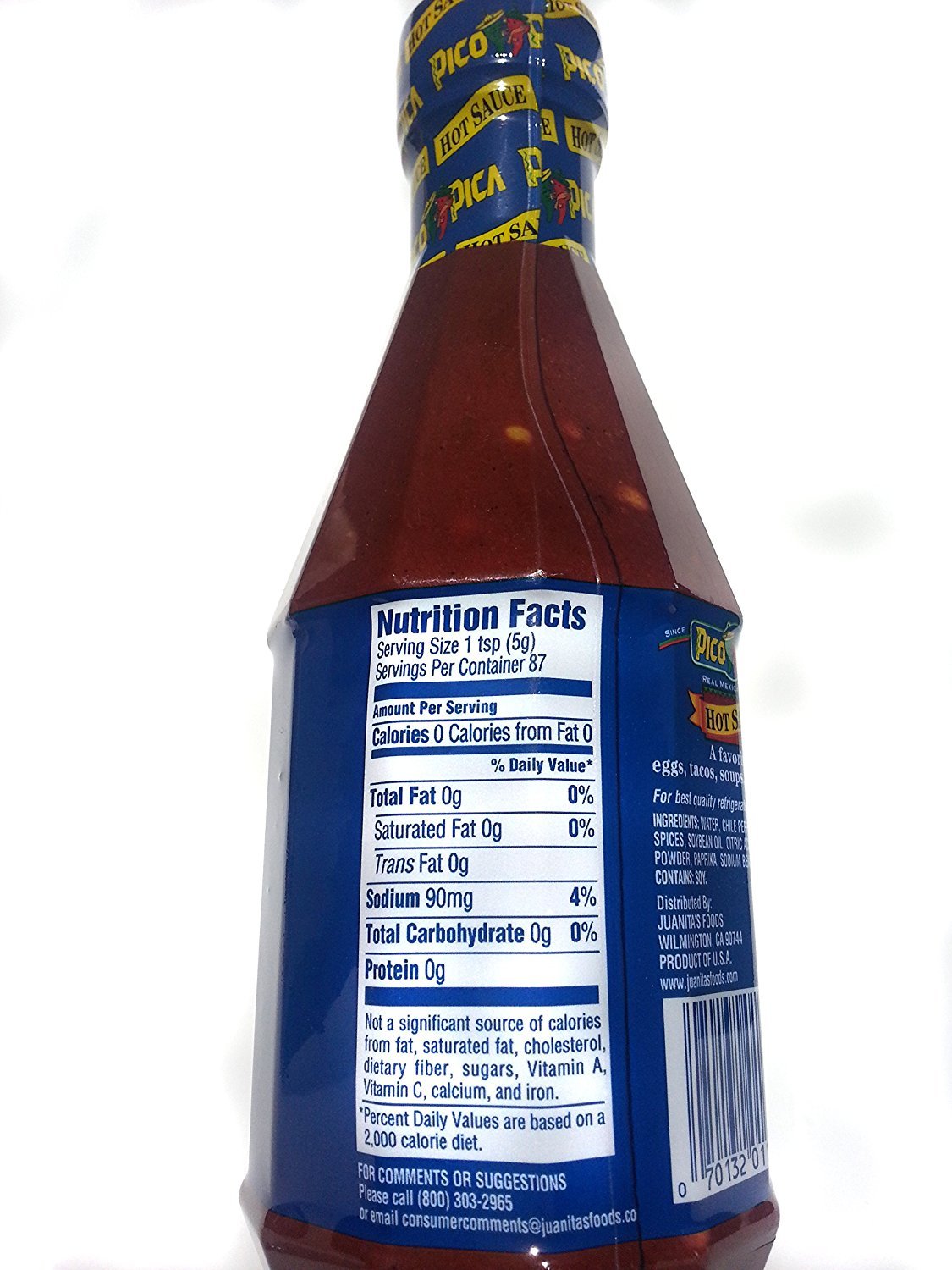 Pico Pica Mexican Hot Sauce 2 Pack - HOT - 15.5 Oz (2 Large Plastic Bottles)