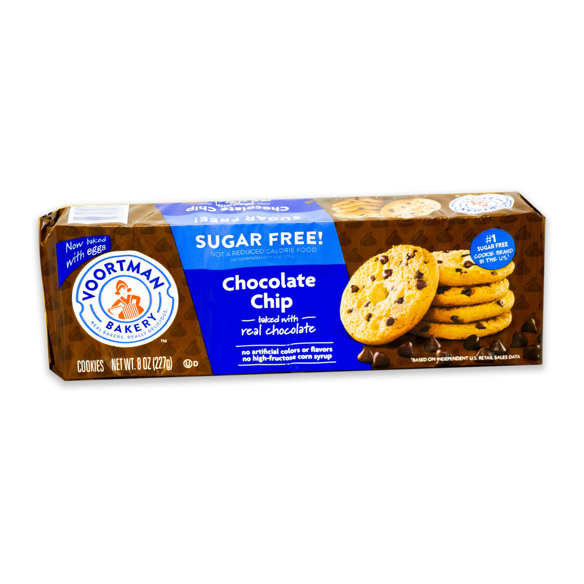 Voortman Sugar Free Cookies - Variety Pack - Chocolate Chip - Fudge Brownie - Fudge Shortbread - Pecan Chocolate Chip - Iced Almonette - Oatmeal - 6