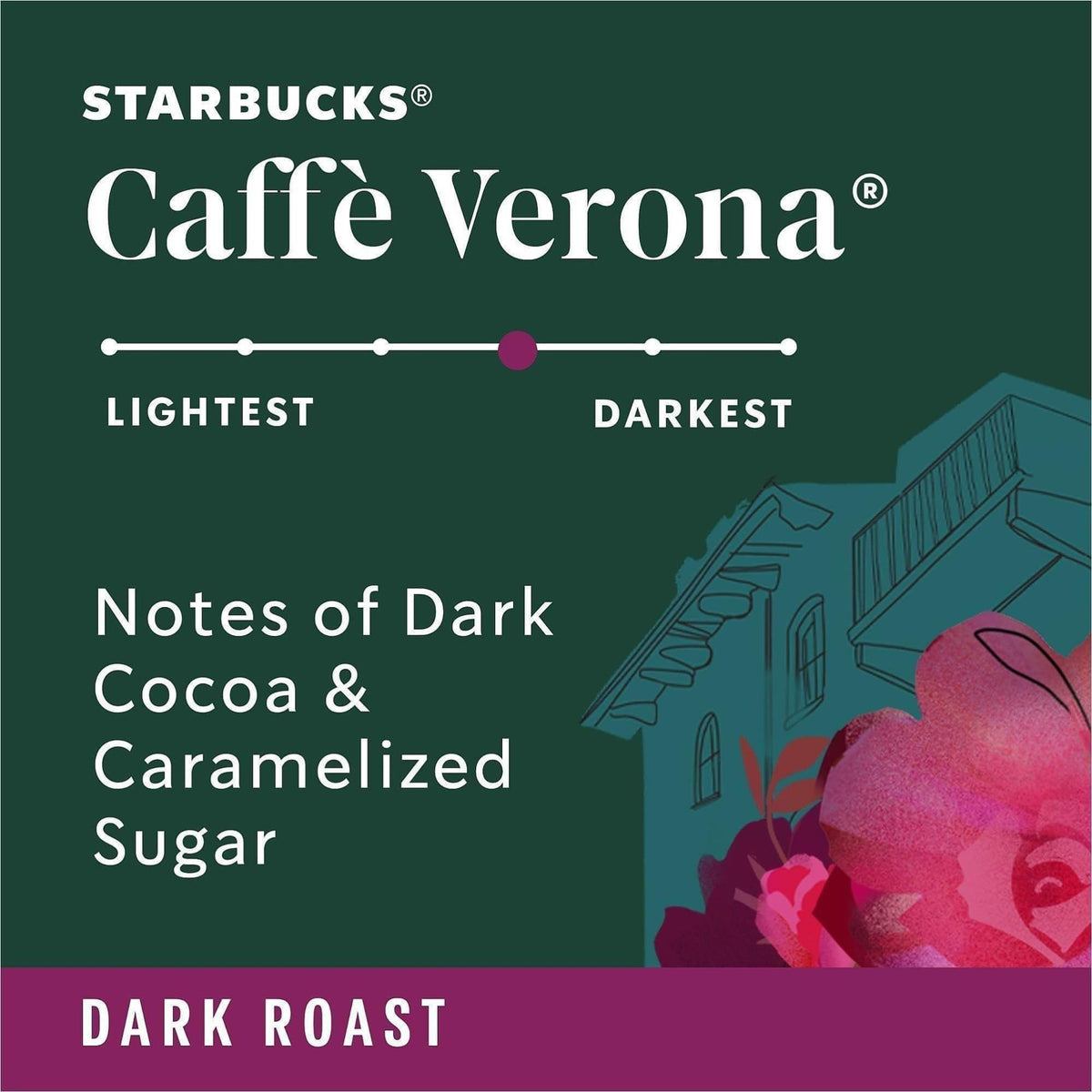 Starbucks K-Cup Coffee Pods, Dark Roast Hot or Iced Coffee, Caffè Verona, 24 Keurig Pods