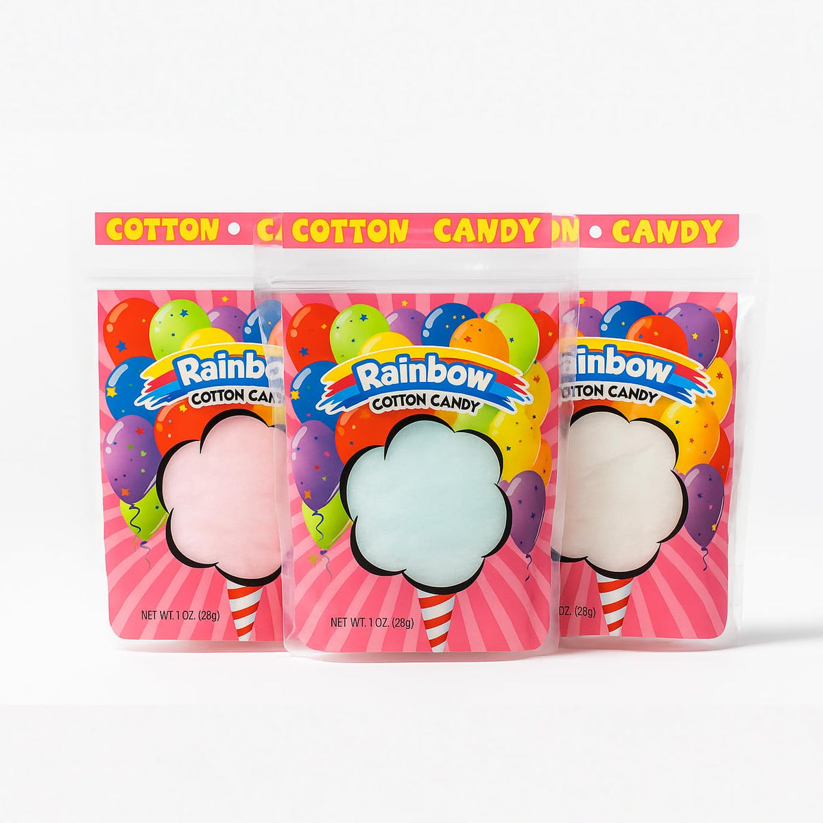 Cotton Candy, 1 oz bags - Rainbow Themed (12 count)