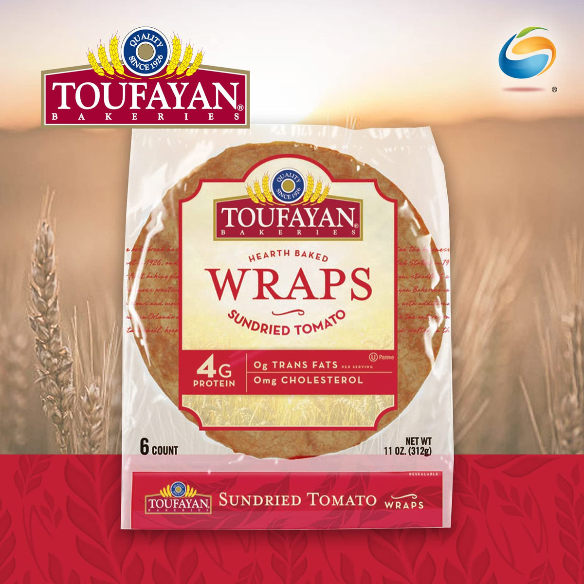 Toufayan "Sundried Tomato" Wraps (2 Pack)