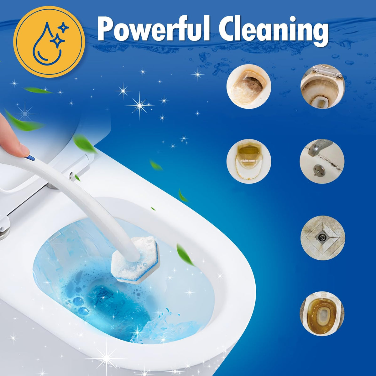 Swilsweep 100 Count Toilet Bowl Wand Refills, Disposable Toilet Cleaner Refills, Disposable Wand Heads Compatible with Clorox and the Most Toilet