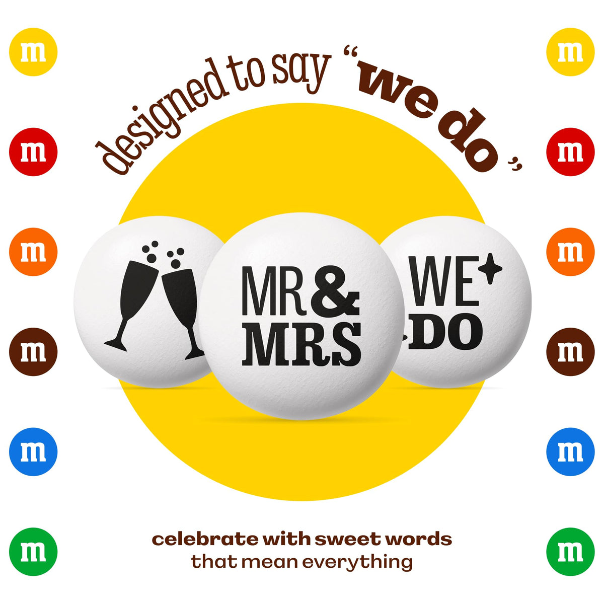 M&M'S Mr. and Mrs. Wedding Milk Chocolate Candy, 2 lb Bulk Resealable Bag