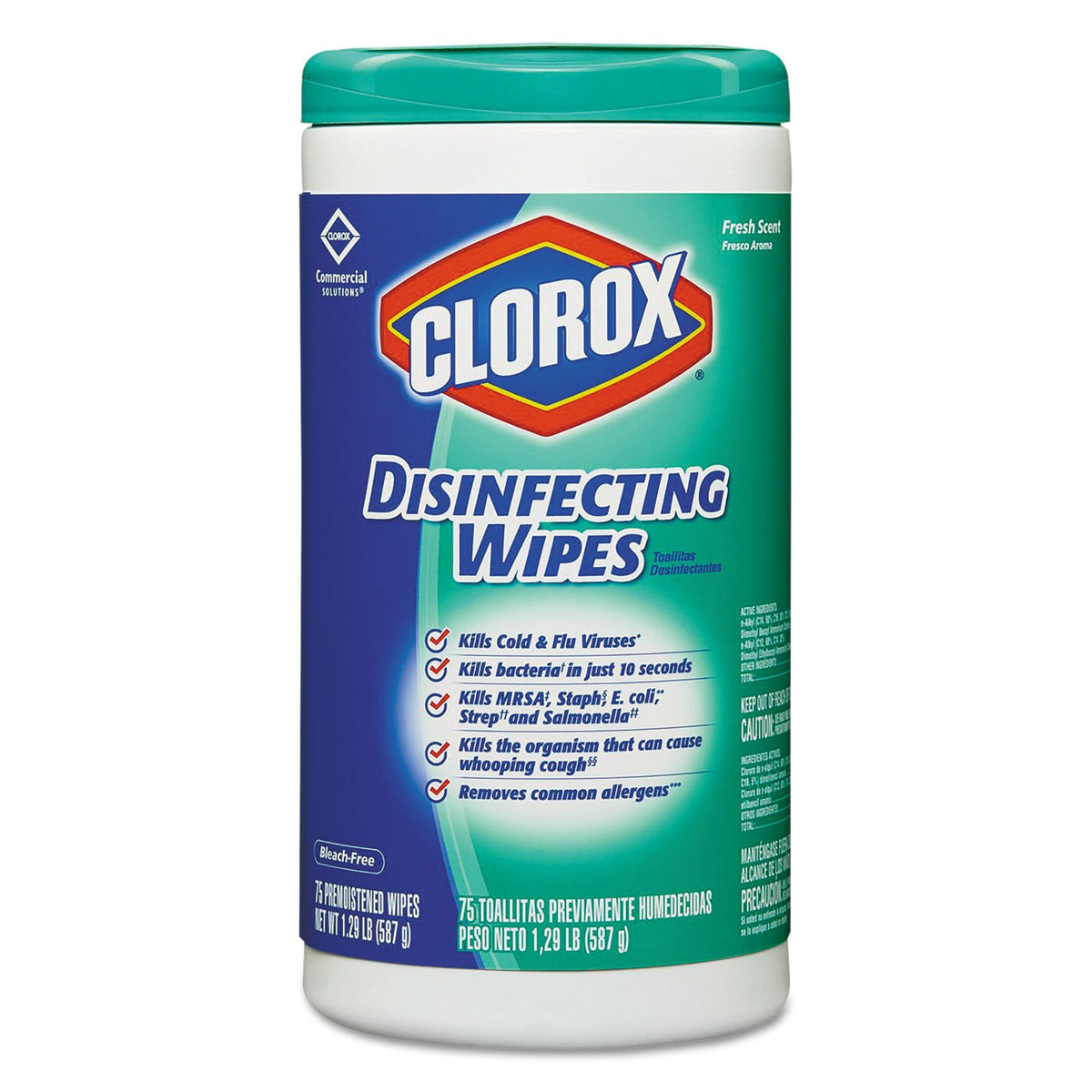 Disinfecting Wipes, 7 x 8, Fresh Scent, 75/Canister, 6/Carton