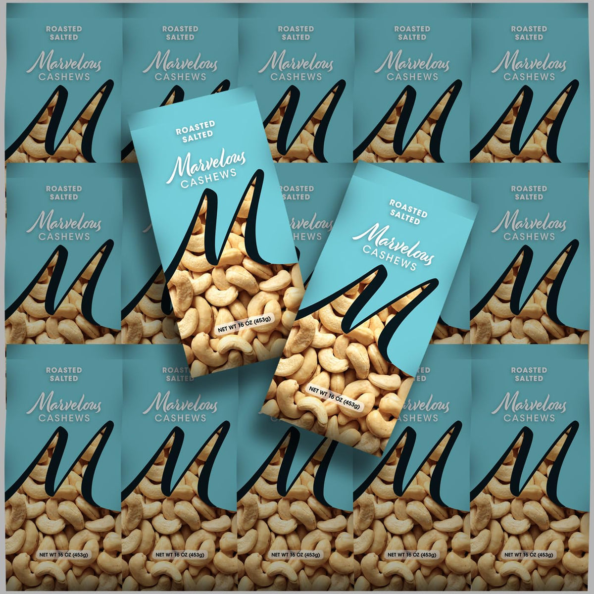 Roasted Salted Cashews 1LB Bag - Marvelous Cashews
